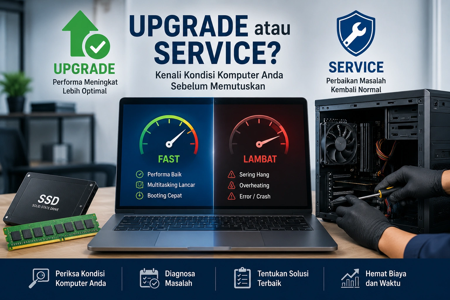 Cara Mengetahui Komputer Perlu Upgrade atau Service