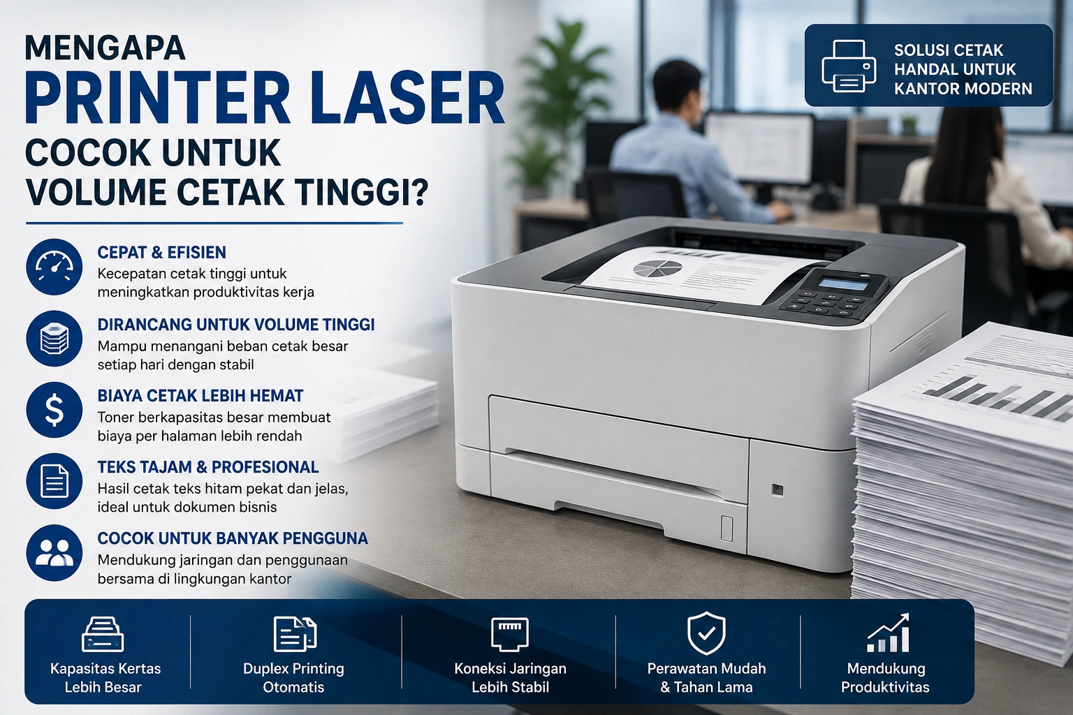 Mengapa Printer Laser Cocok untuk Volume Cetak Tinggi?